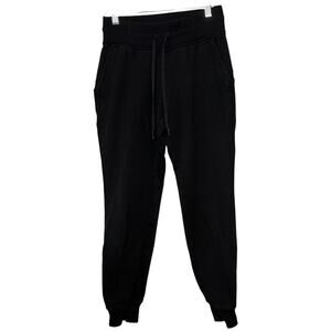 Lululemon Black Relaxed Jogger Sweatpants Drawstring Lounge Size 2 Athleisure